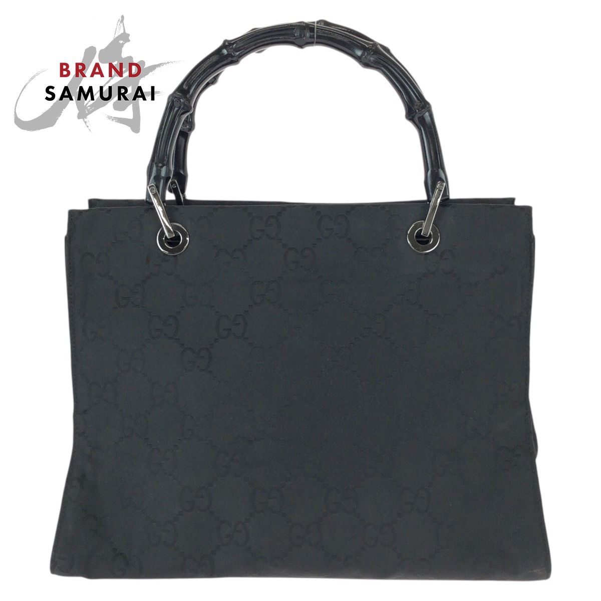 GUCCI グッチ バンブー GG柄 ブラック 黒 シルバー金具 ナイロン