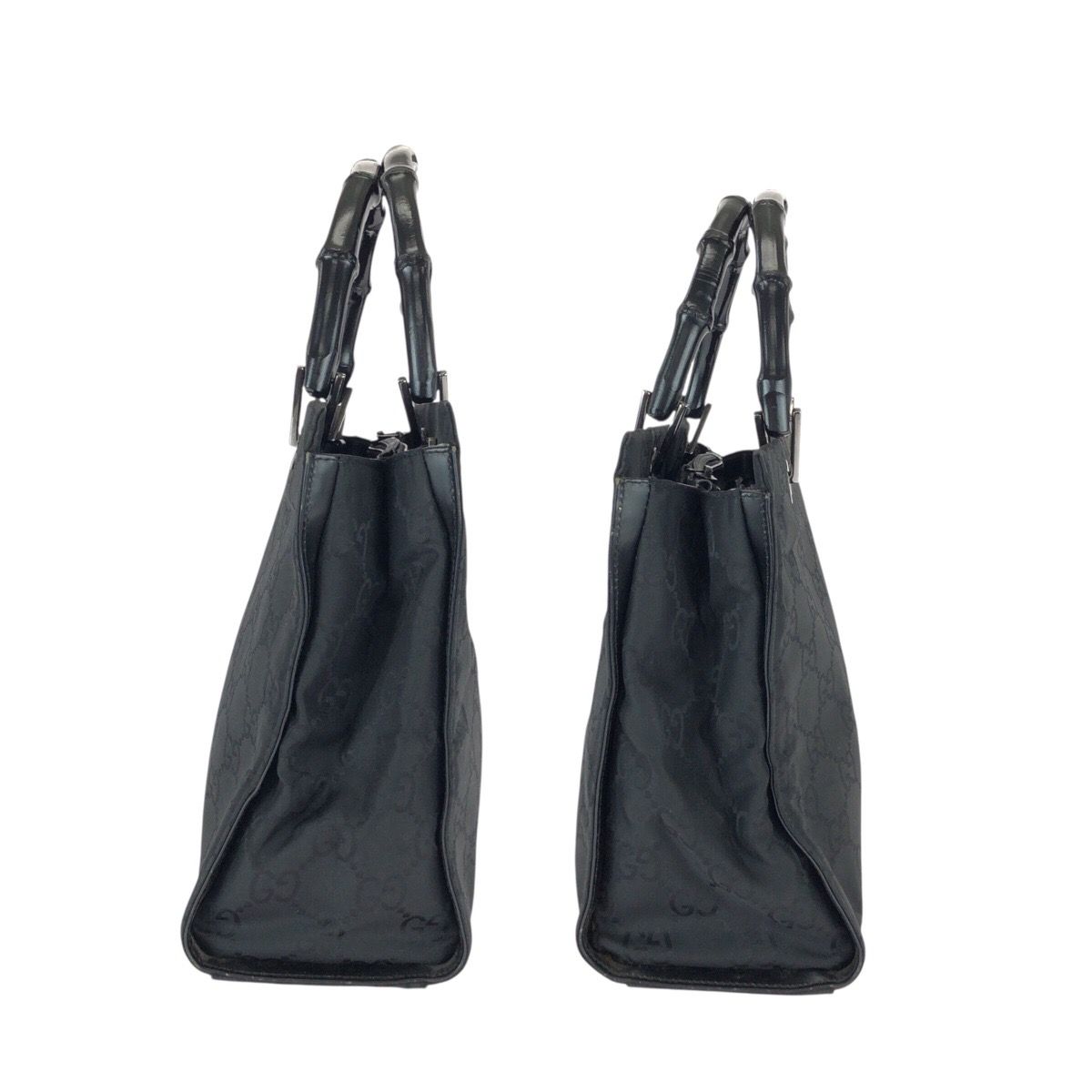 GUCCI グッチ バンブー GG柄 ブラック 黒 シルバー金具 ナイロン