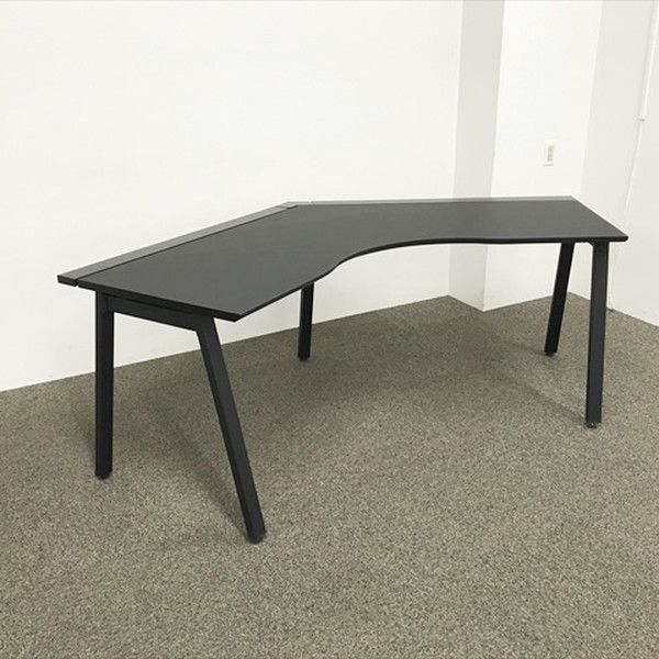 コクヨ L字デスク 完成品 ブーメランデスク 120° サイビTX 引出し無 オフィスデスク W1200 D1200 ブラック