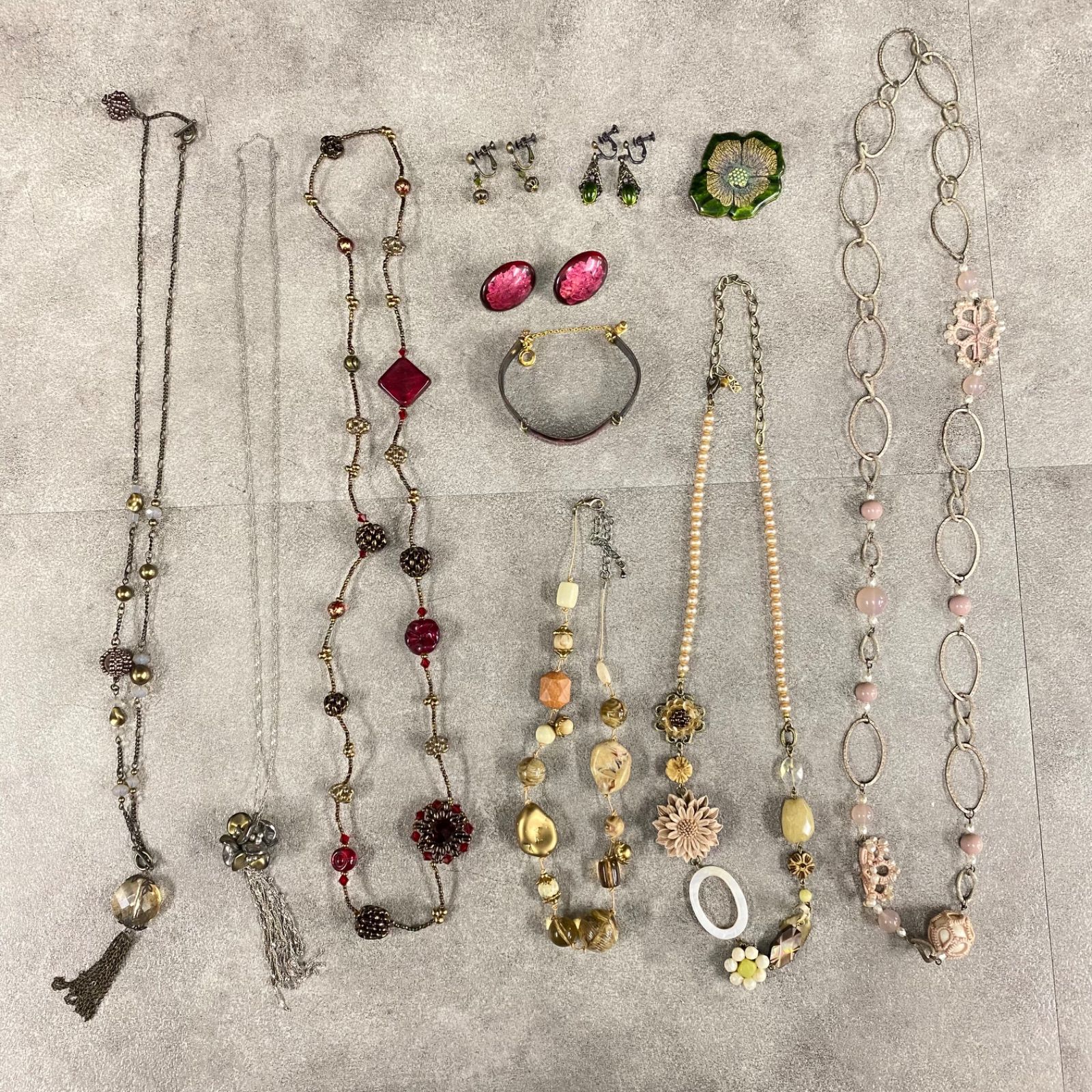 0）☆9【一点もの】ハンドメイド アクセサリー ネックレス イヤリング