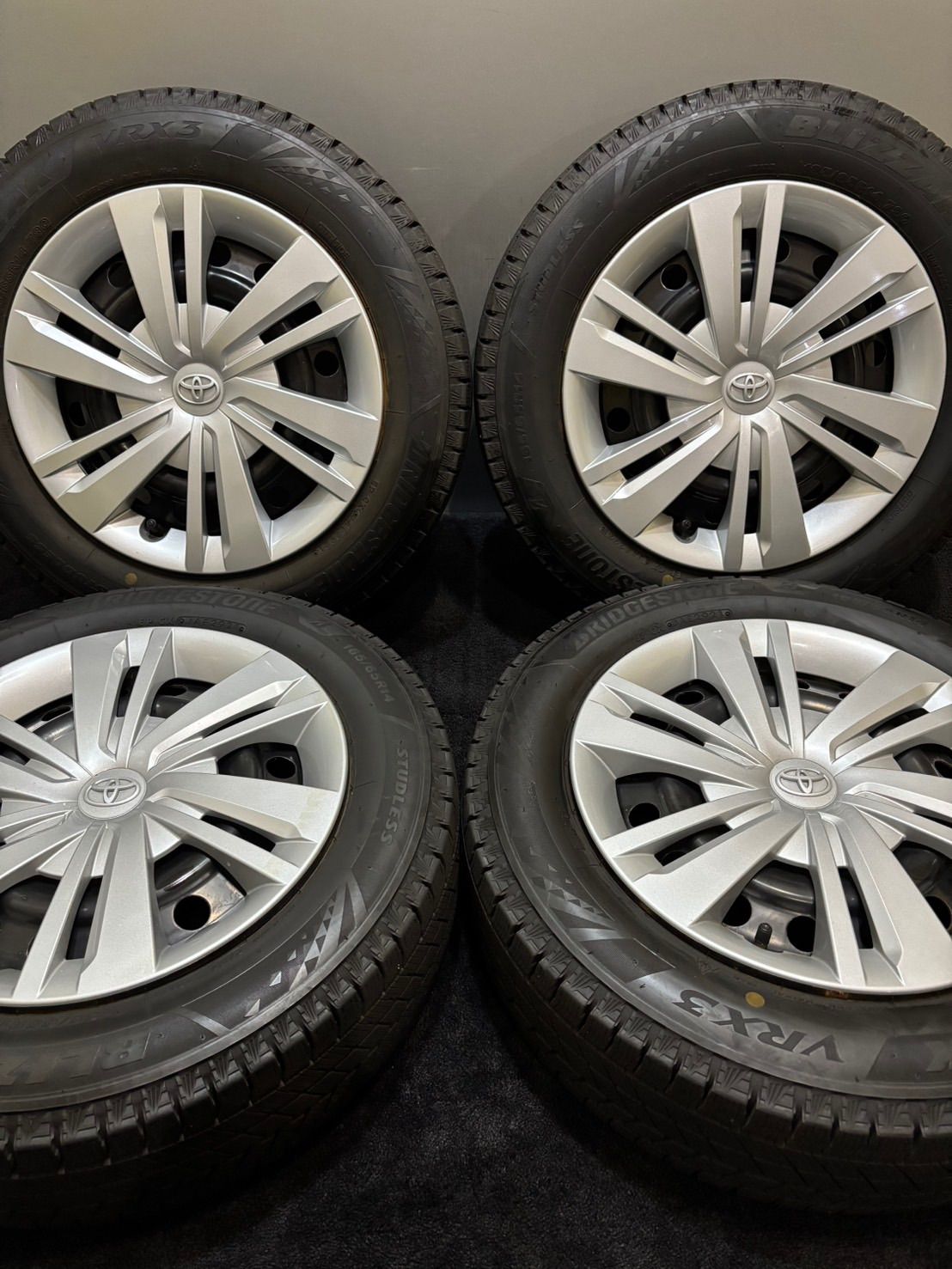 ☆165/65R14 BRIDGESTONE/VRX3 21年製 トヨタ 純正 スチール 14インチ