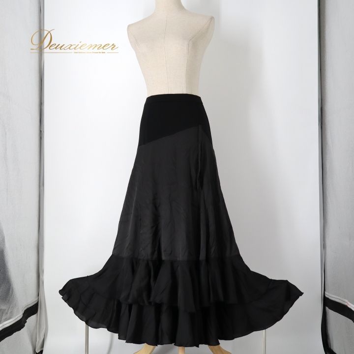 社交ダンス 衣装 スカート ブラック系 チャコット Chacott レッスン