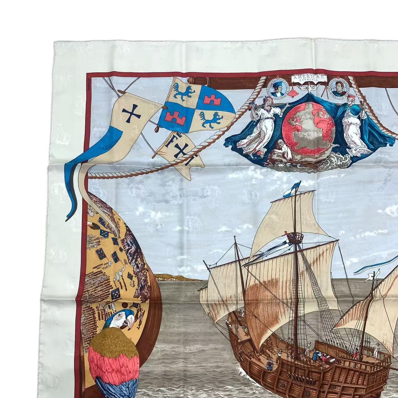 極美品 HERMES エルメス スカーフ シルク カレ90 Christophe Colomb