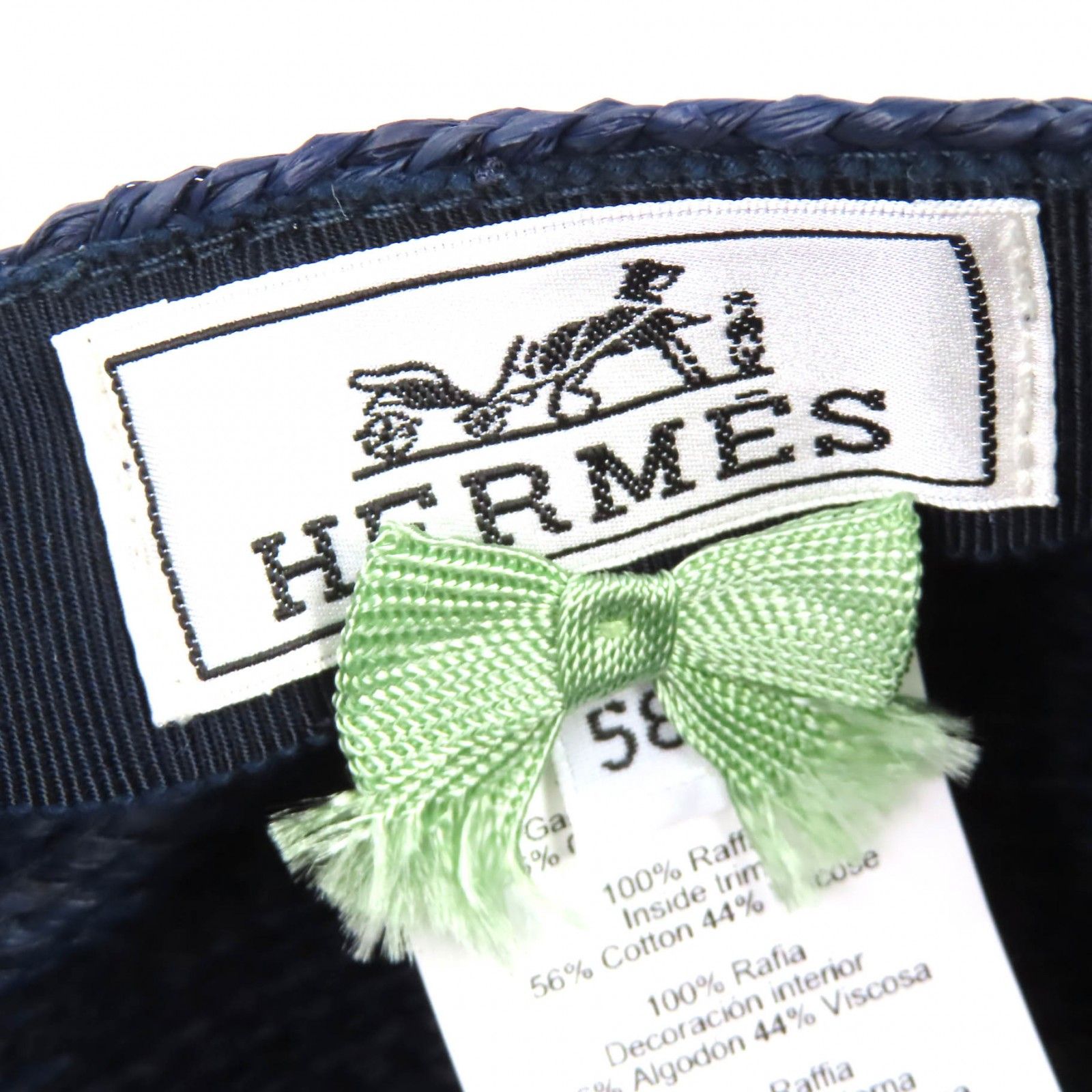 極美品△HERMES エルメス ガラテ ラフィア セリエボタン キャスケット