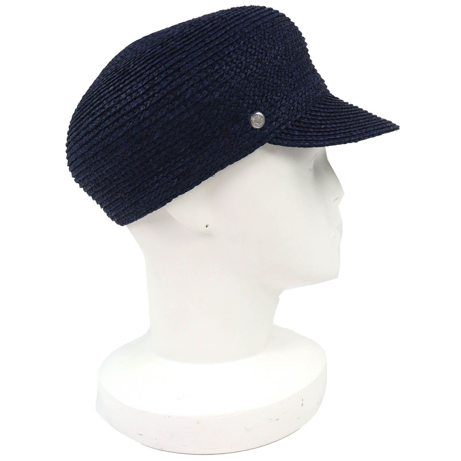 極美品△HERMES エルメス ガラテ ラフィア セリエボタン キャスケット