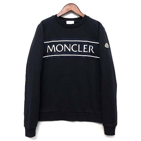 MONCLER ネイビー クルーネック スウェット MONCLER BIGロゴ刺繍 MONCLER ネイビー クルーネック スウェット MONCLER BIGロゴ刺繍