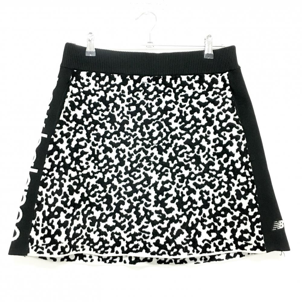 ニューバランスゴルフ ニットスカート 白×黒 総柄 レディース 2(L