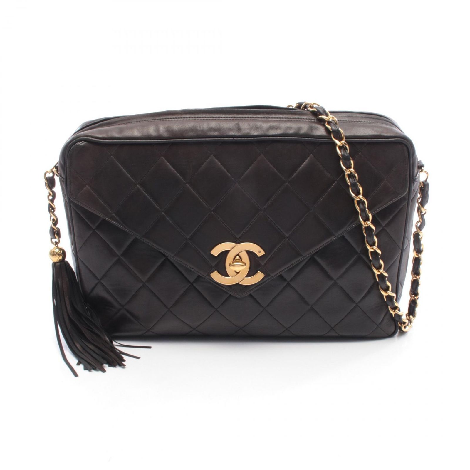 シャネル CHANEL ショルダーバッグ マトラッセ ブラック ラムスキン 