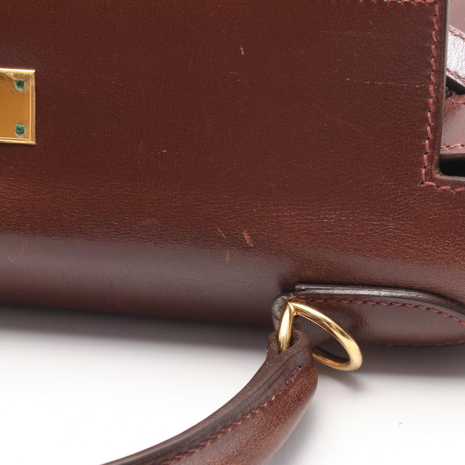 エルメス HERMES ハンドバッグ ケリー28 ノワゼット/オレンジ系 カーフ