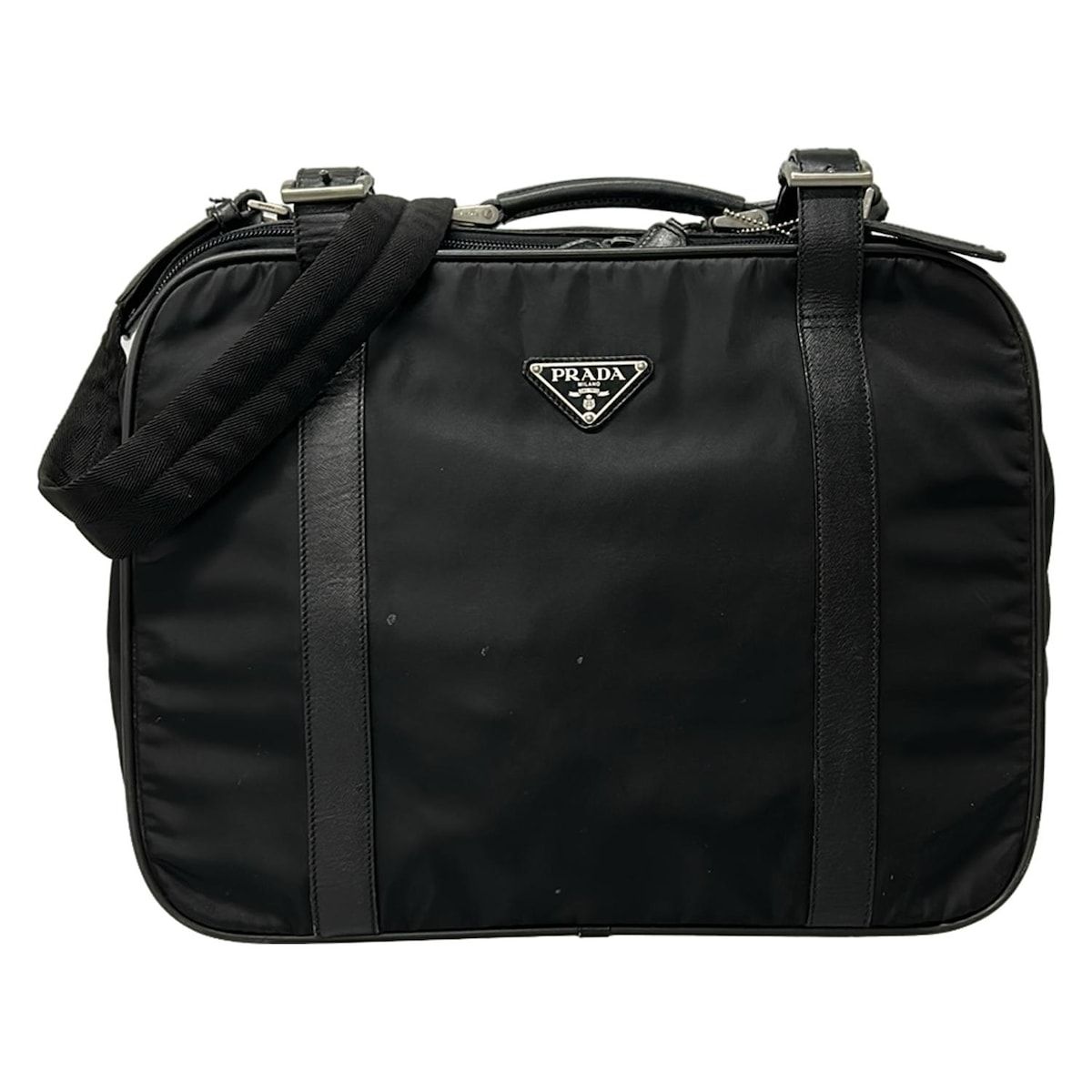 PRADA(プラダ) トランクケース - 黒 本体ロックなし レザー - メルカリ