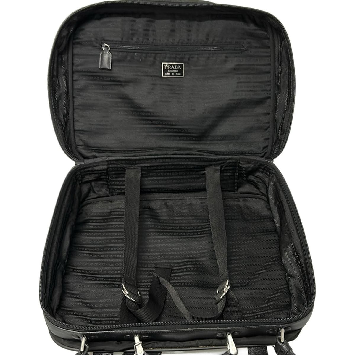 PRADA(プラダ) トランクケース - 黒 本体ロックなし レザー - メルカリ