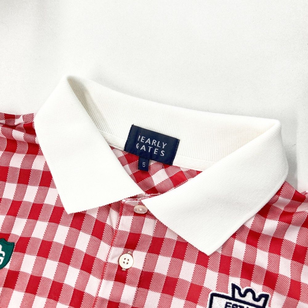 サイズ：5 PEARLY GATES パーリーゲイツ 半袖ポロシャツ チェック柄