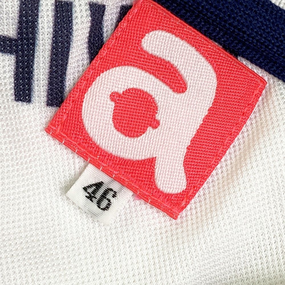 サイズ：46 ARCHIVIO アルチビオ 半袖ポロシャツ ロゴ 総柄 ホワイト系