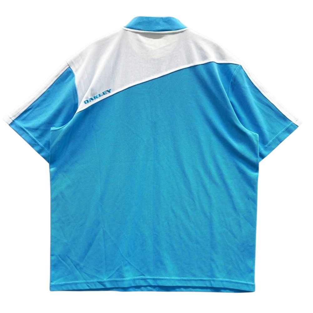 サイズ：XL OAKLEY オークリー ハーフジップ 半袖Tシャツ ブルー系