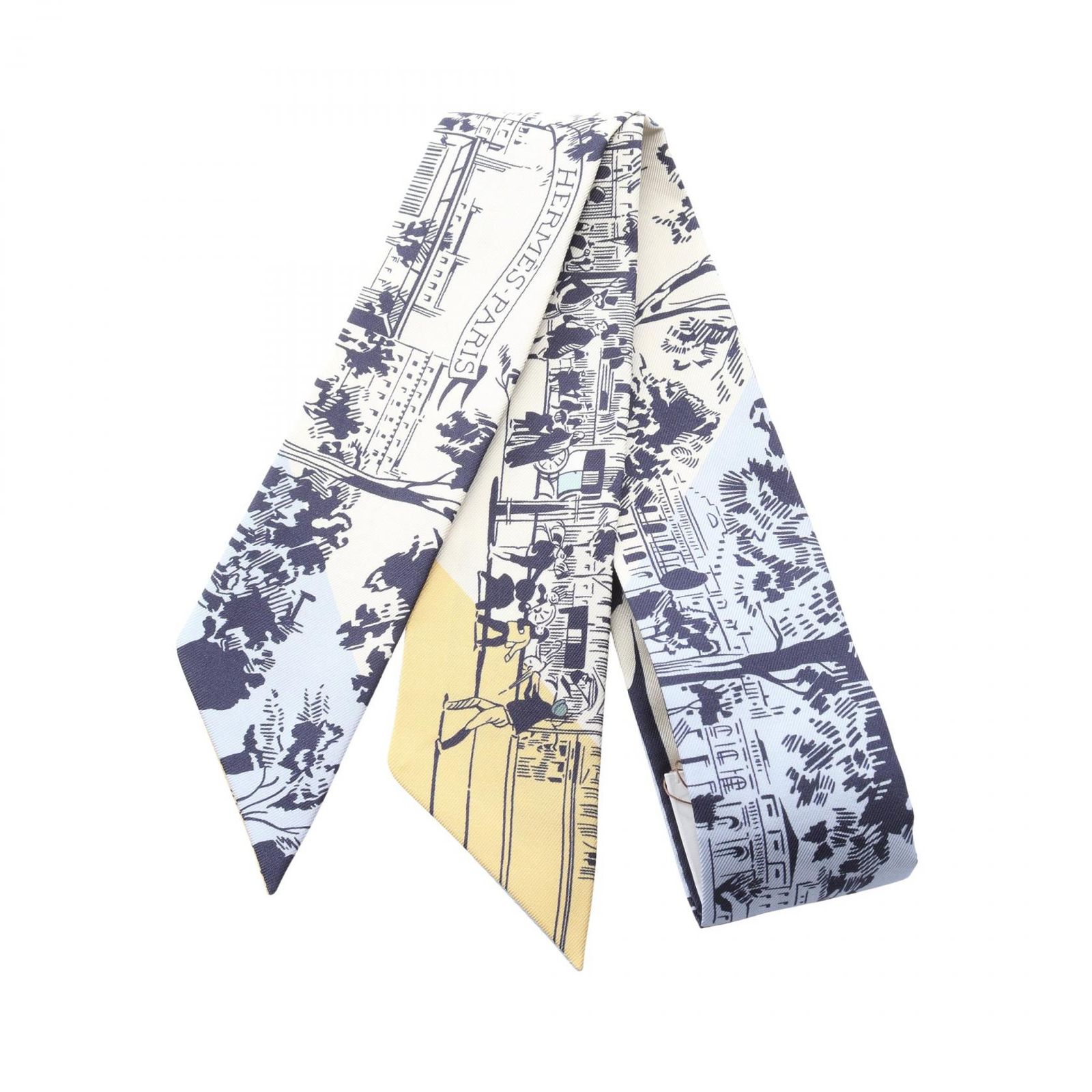 エルメス HERMES スカーフ ツイリー A l'Ombre des Boulevards シルク