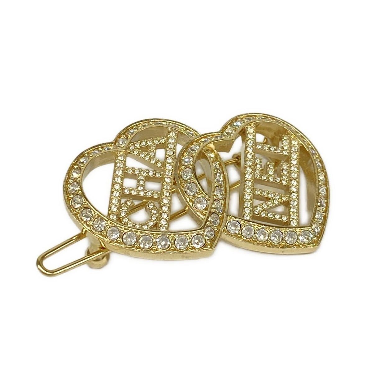 CHANEL(シャネル) バレッタ美品 - ゴールド×クリア ハート - メルカリ