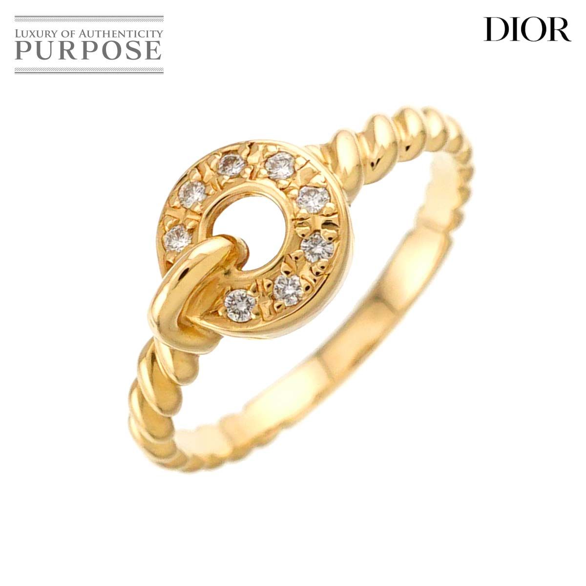 ディオール Dior 9.5号 リング ダイヤ K18 YG イエローゴールド 750