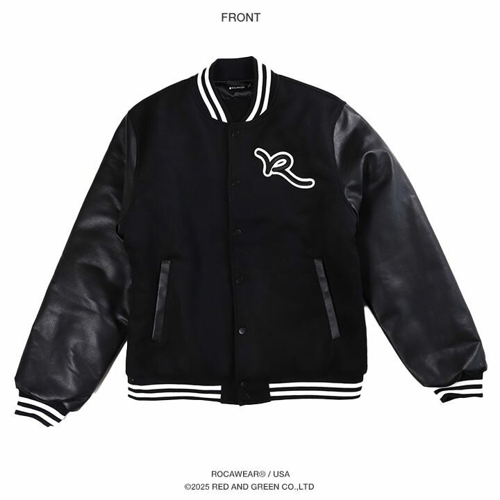 ROCAWEAR アウター 長袖 スタジャン ブルゾン メンズ 春秋冬用 黒