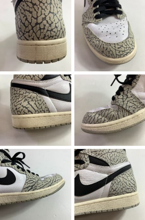 04w6178▽※【中古】Nike Air Jordan 1 High OG White Cement/Safari