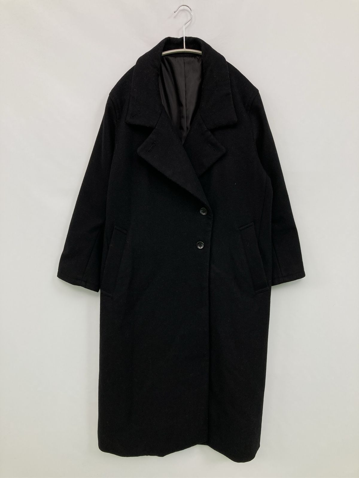 crewre チェスターコート 1 ブラック ウール・ニット ナイロン 無地