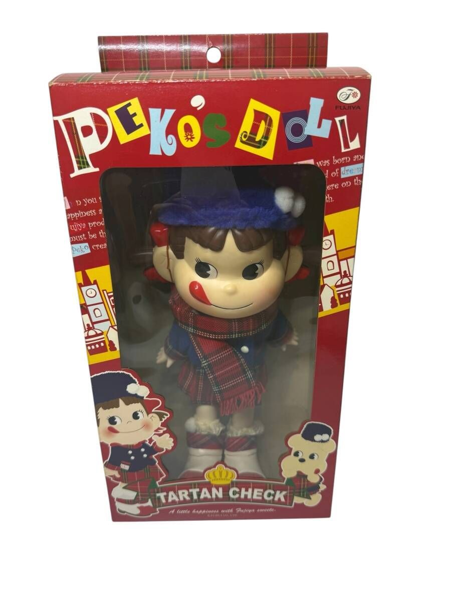不二家 ペコちゃん 人形 2008 PEKO DOLL ペコドール タータンチェック