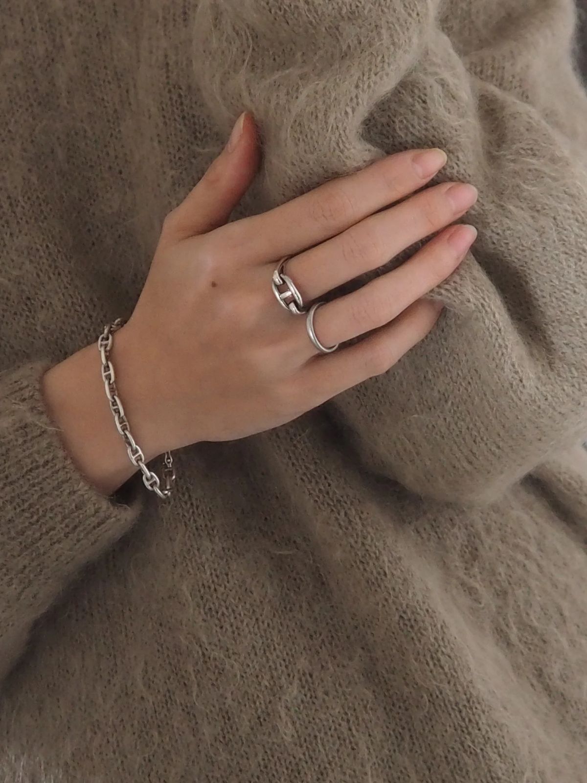 HERMÈS Chaine d'Ancre Ring 54 シェーヌダンクル リング 14号 ユニ