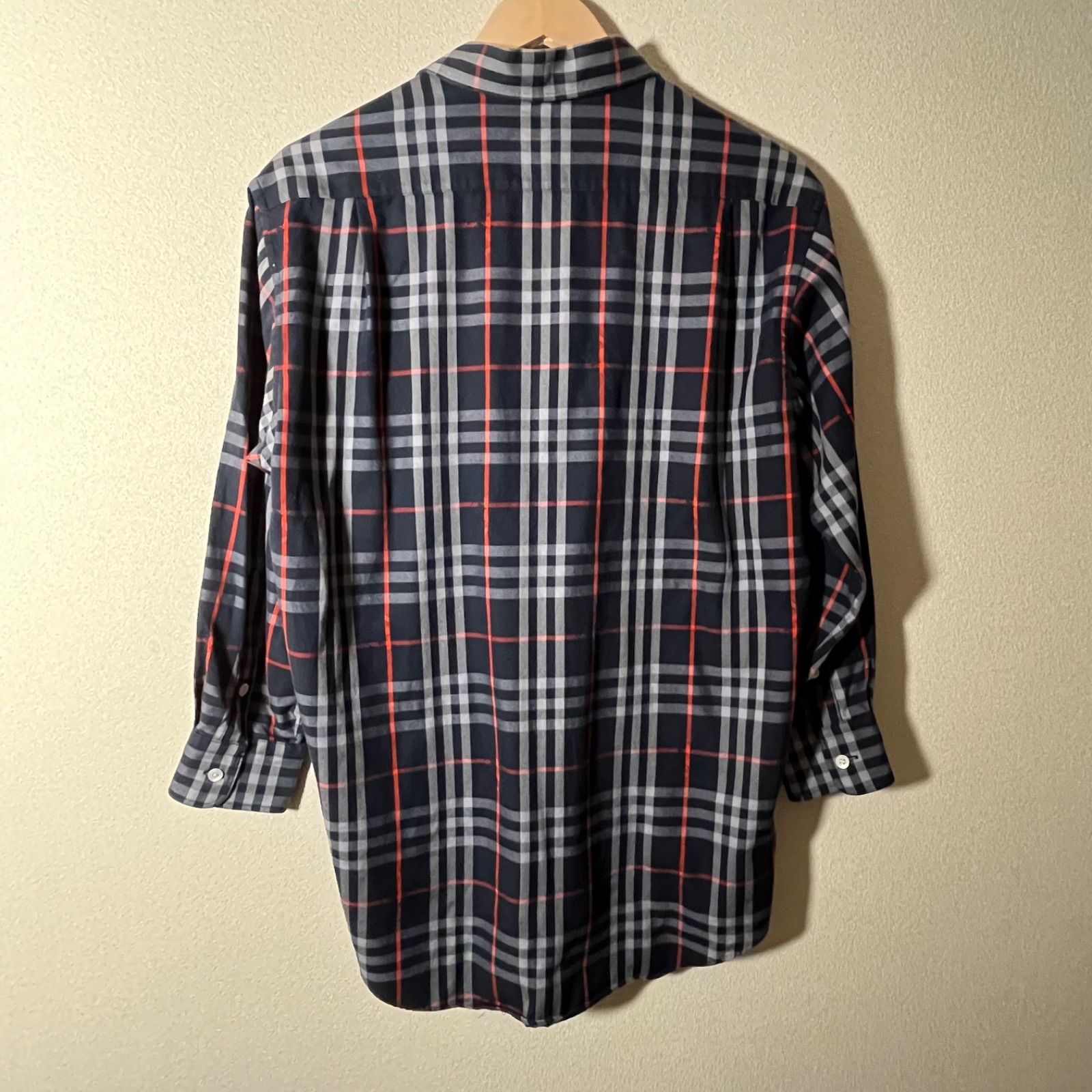 管2602-227】 BURBERRY バーバリー チェック柄 長袖シャツ メンズ