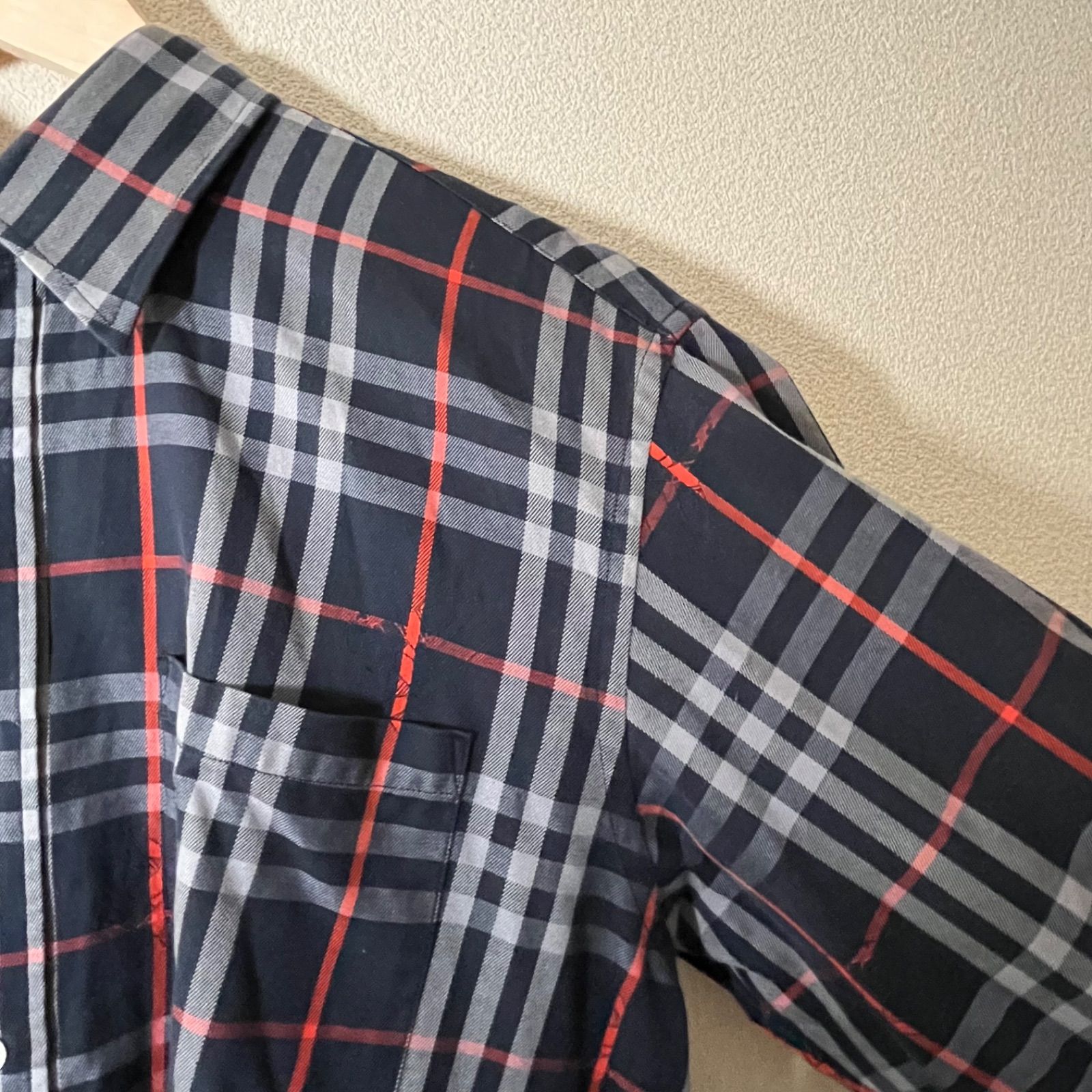 管2602-227】 BURBERRY バーバリー チェック柄 長袖シャツ メンズ