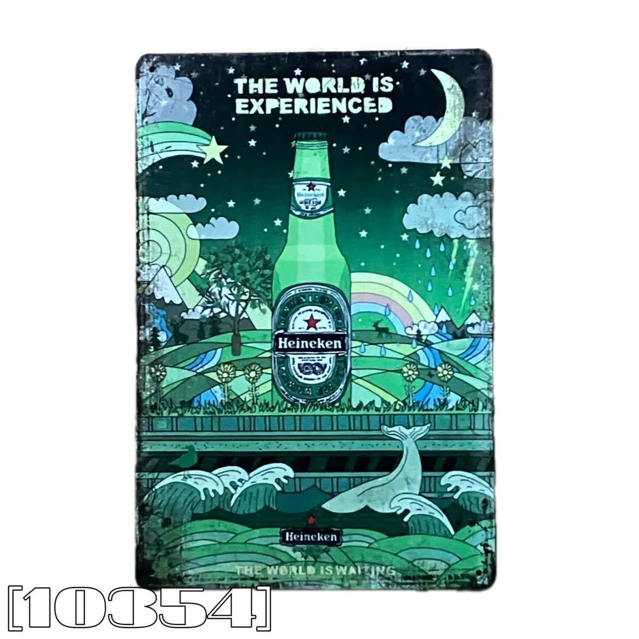 10354］ブリキ看板 ハイネケン HEINEKEN オランダ ラガー ビール