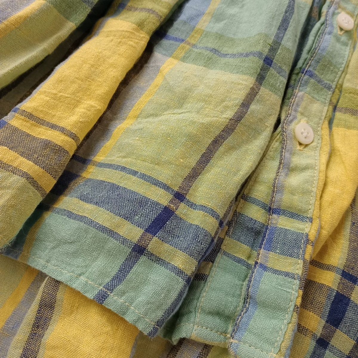 universal tissu ユニヴァーサルティシュ チェック バンドカラー