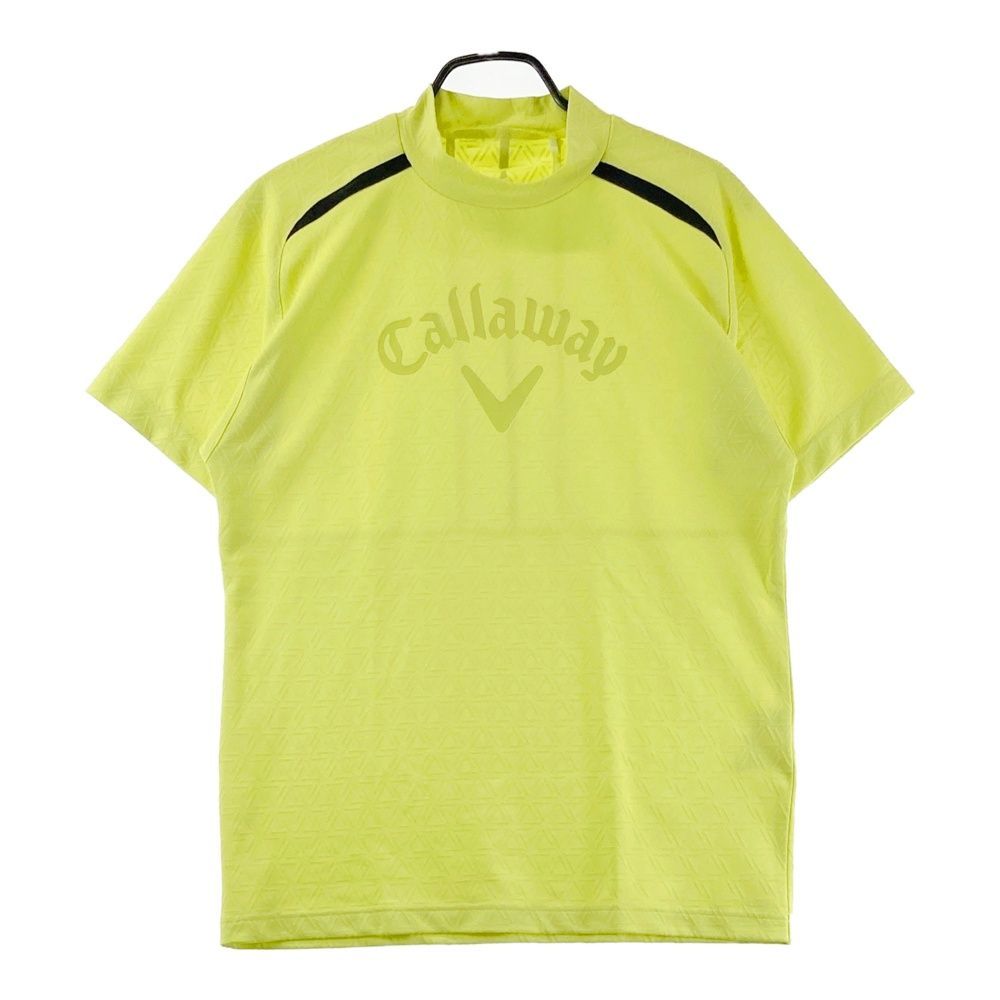 サイズ：L CALLAWAY キャロウェイ モックネック 半袖Tシャツ 総柄