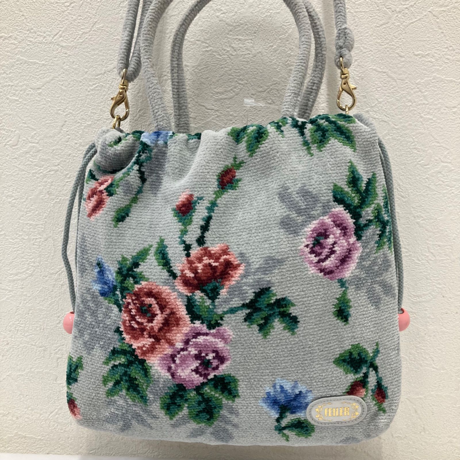 3 FEILER フェイラー ハンドバッグ 2way ショルダーバッグ 巾着型