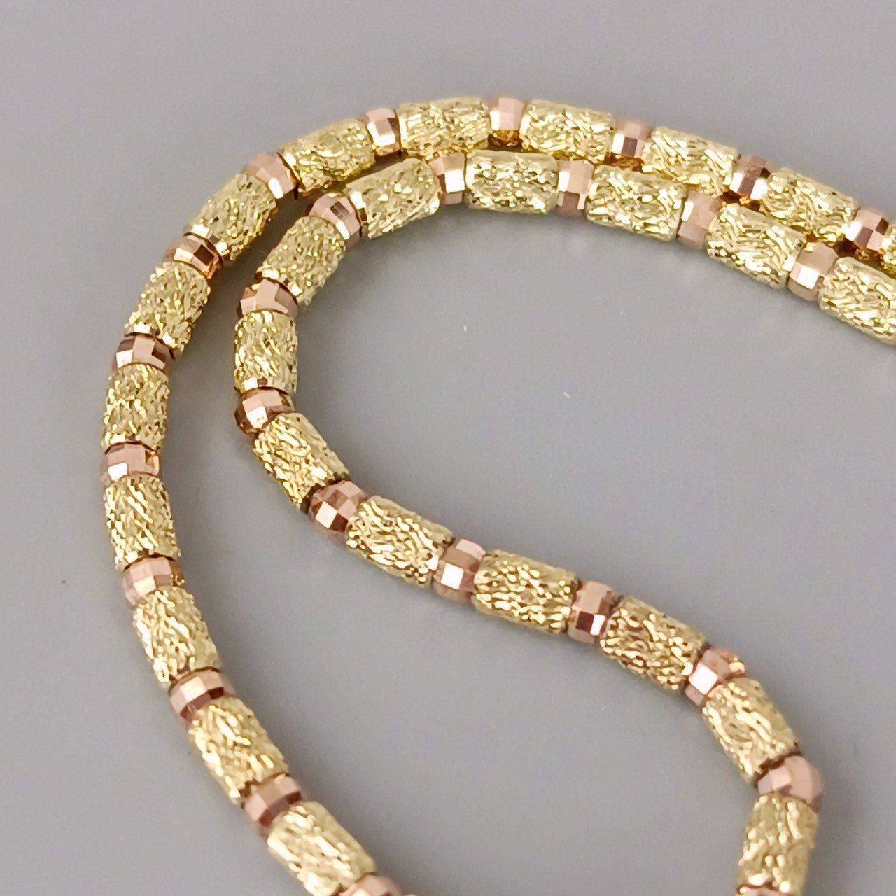 18金 K18 男女兼用 ダブルカラー デザインブレス 3.11g 18.5㎝ Z158