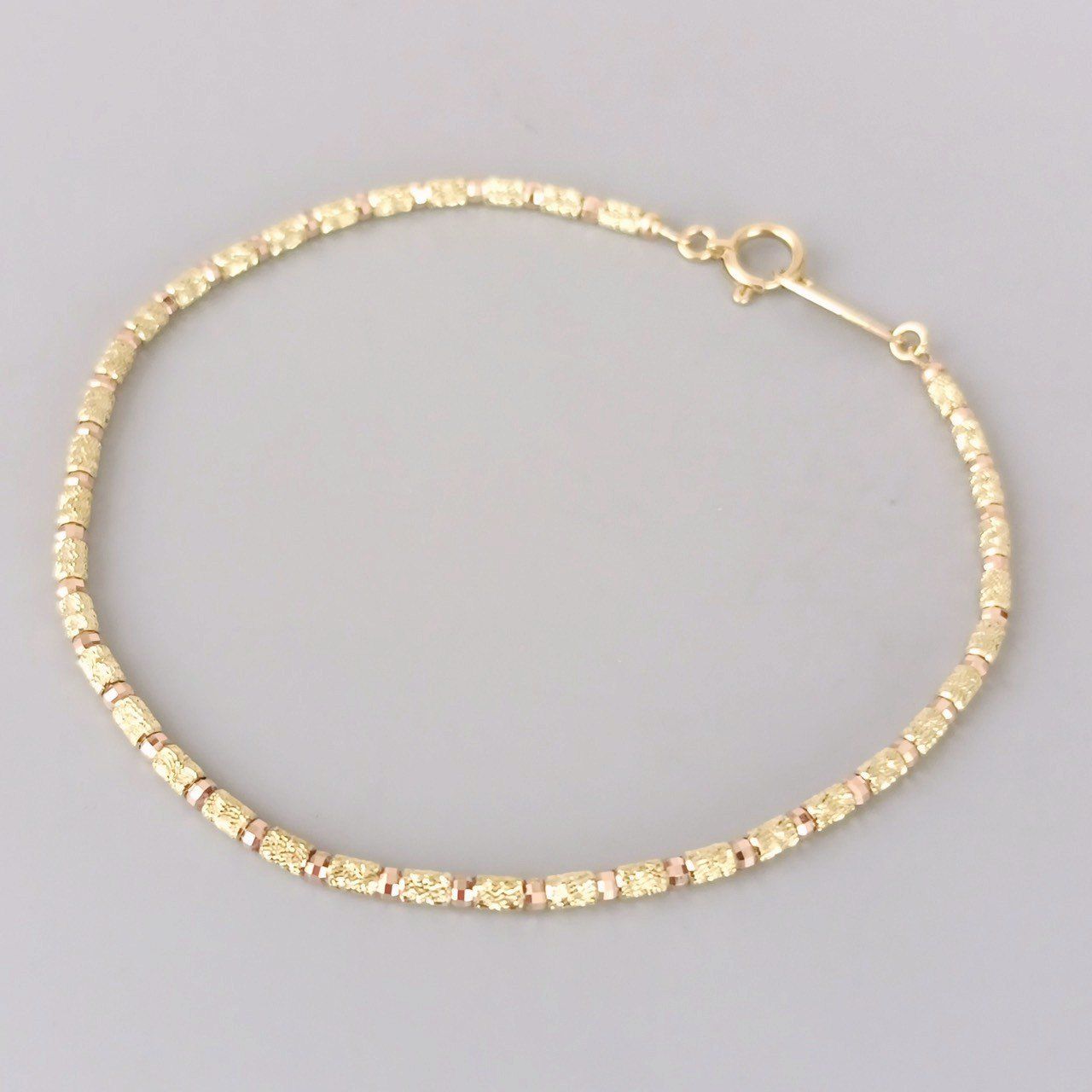 18金 K18 男女兼用 ダブルカラー デザインブレス 3.11g 18.5㎝ Z158