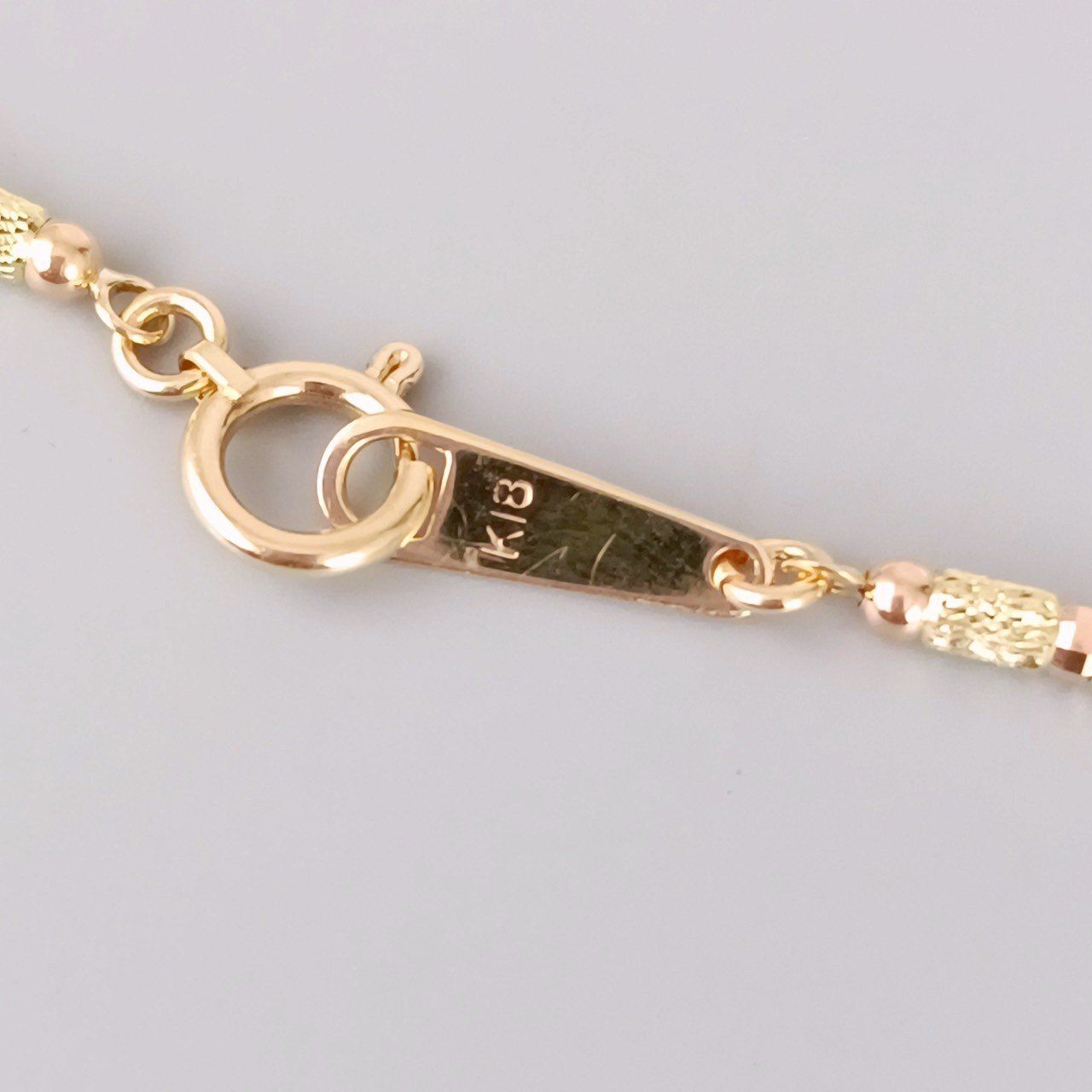 18金 K18 男女兼用 ダブルカラー デザインブレス 3.11g 18.5㎝ Z158