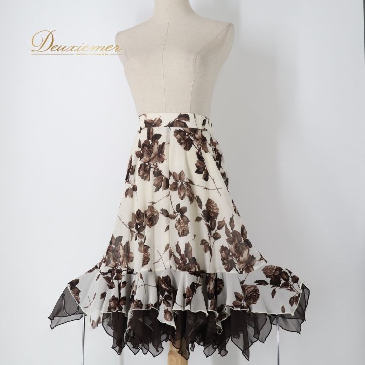 社交ダンス 衣装 スカート ホワイト系 チャコット Chacott レッスン