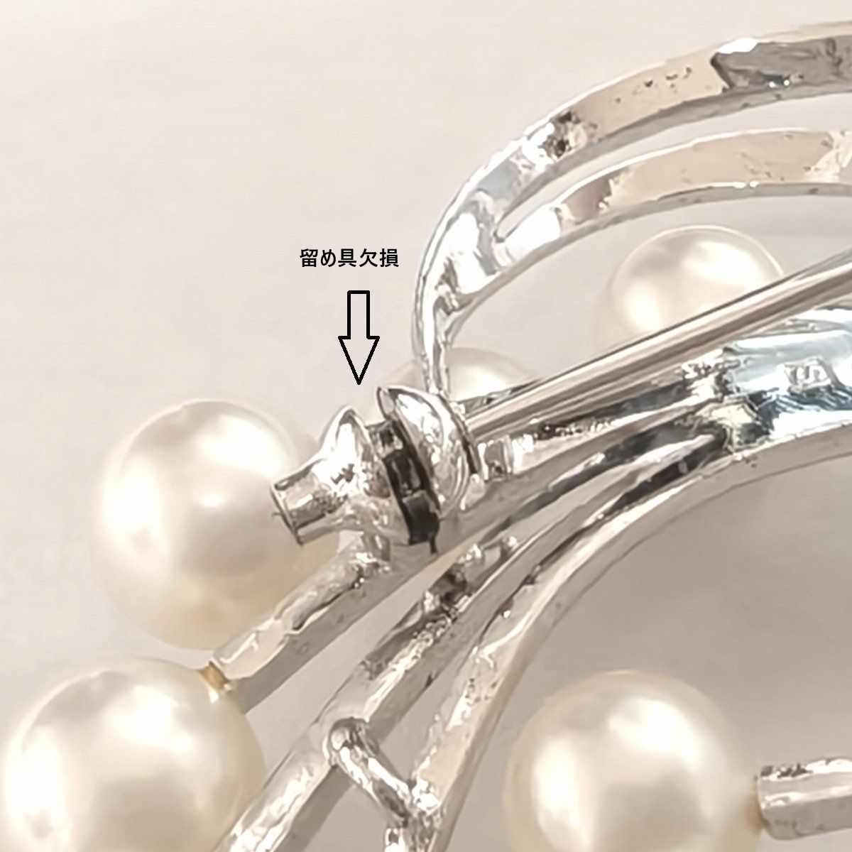 ジャンク品】MIKIMOTO ミキモト フラワーモチーフ ブローチ シルバー