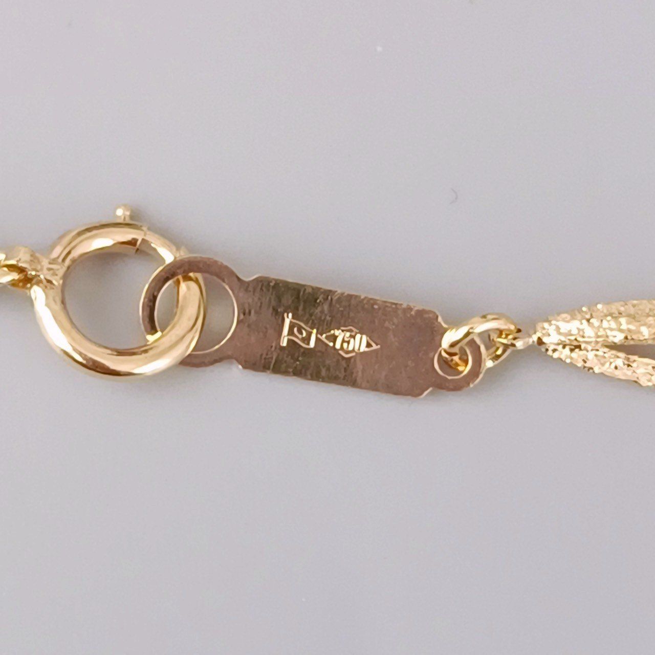 18金 K18 デザインネックレス 造幣局刻印 男女兼用 7.19g 40.5㎝ Z163