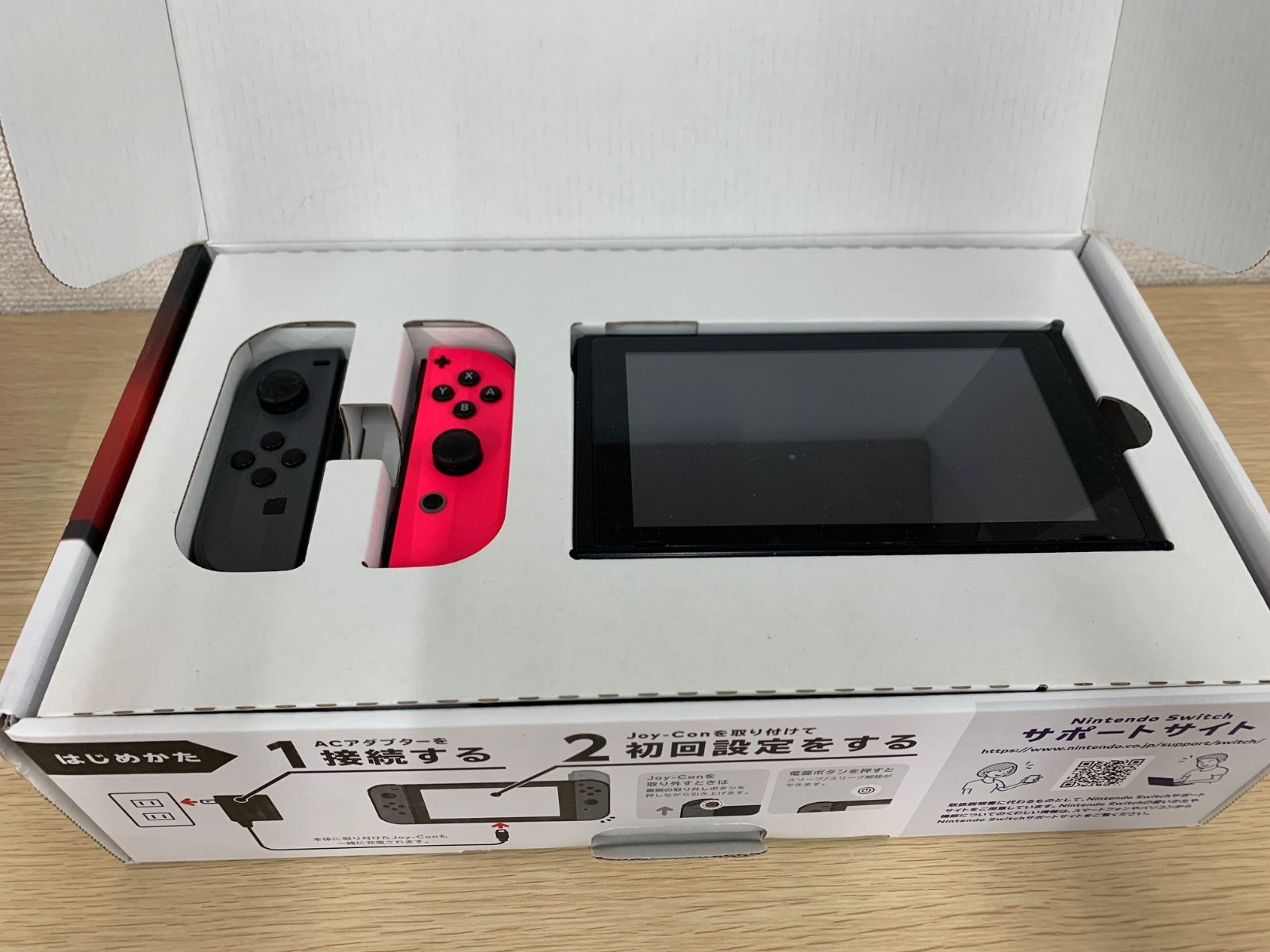 2【動作確認済】Nintendo Switch グレーピンク グリップ・ACアダプター