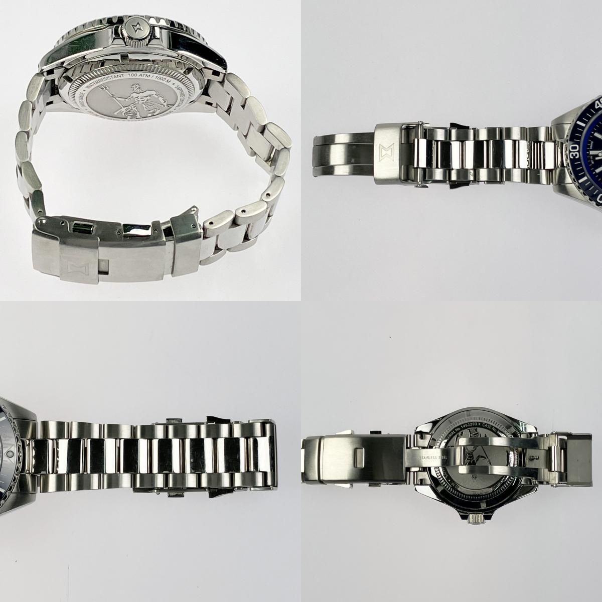 ▽▽EDOX ネプチュニアン オートマティック ブルー文字盤 80120 - メルカリ