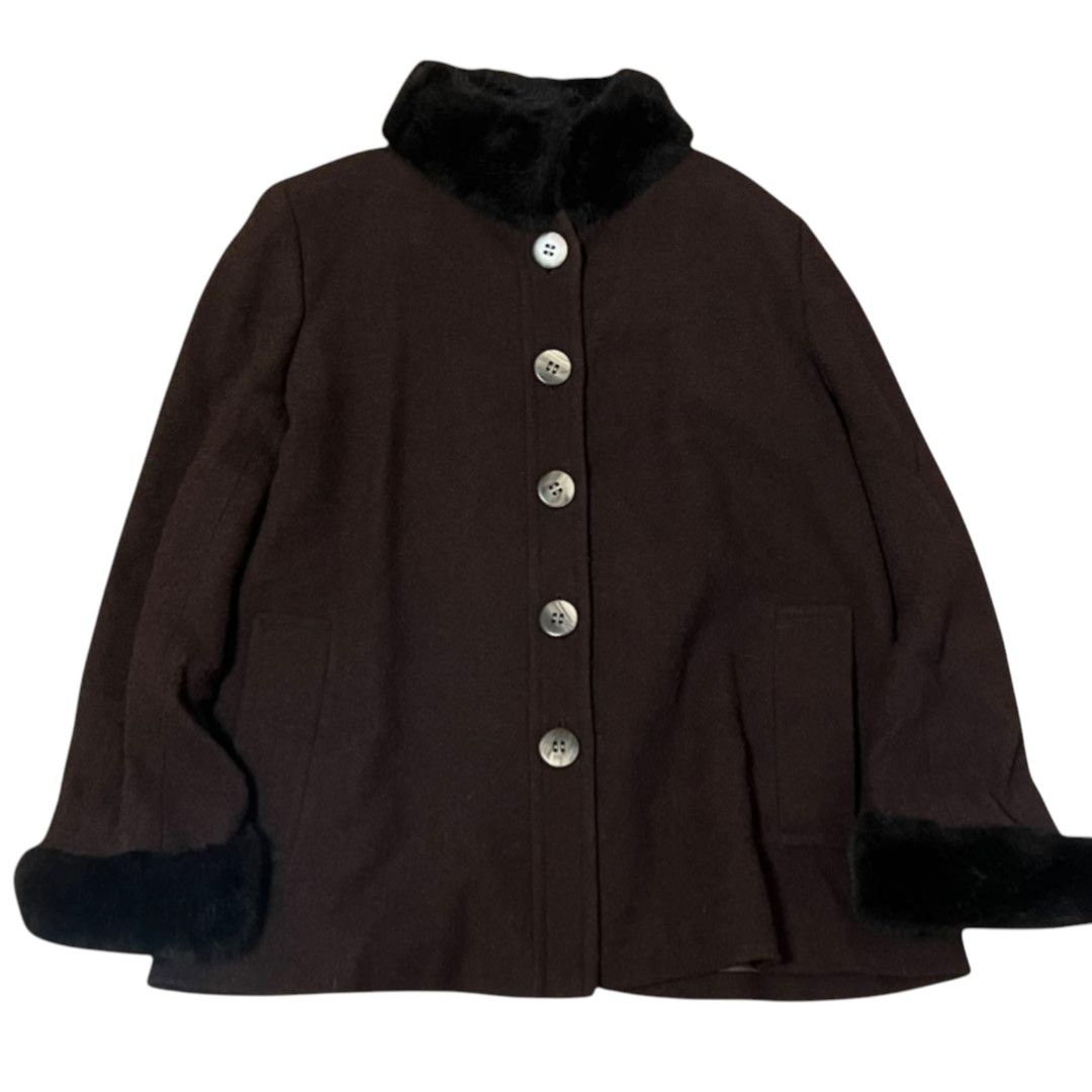 YVES SAINT LAURENT イヴ サンローラン ヴィンテージ ブラウン ウール