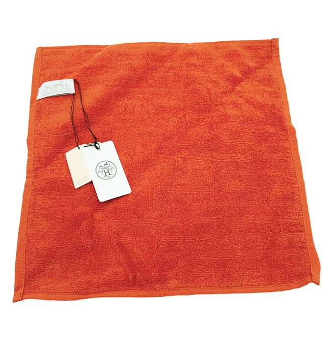 エルメス HERMES ハンドタオル オレンジ H柄 コットン 箱付き - メルカリ