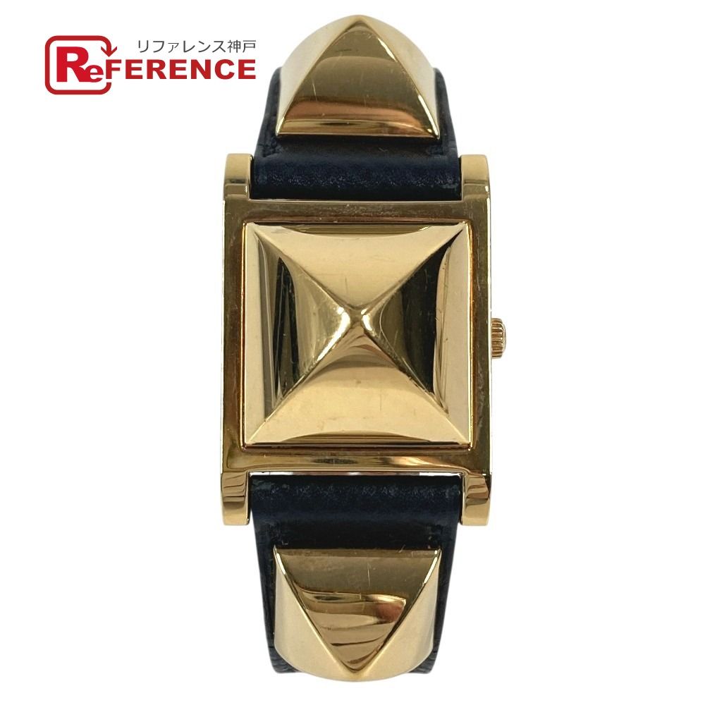 HERMES エルメス 腕時計 メドール レザー ブラック - メルカリ