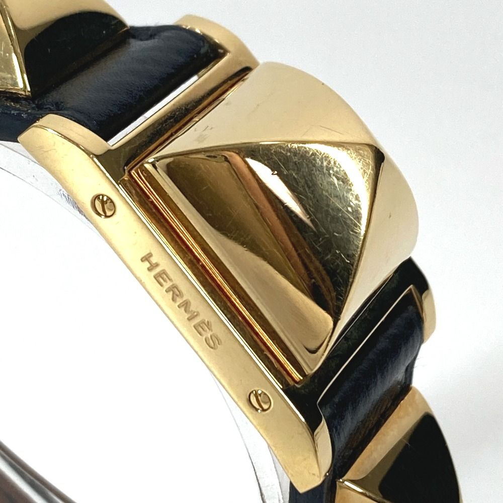 HERMES エルメス 腕時計 メドール レザー ブラック - メルカリ