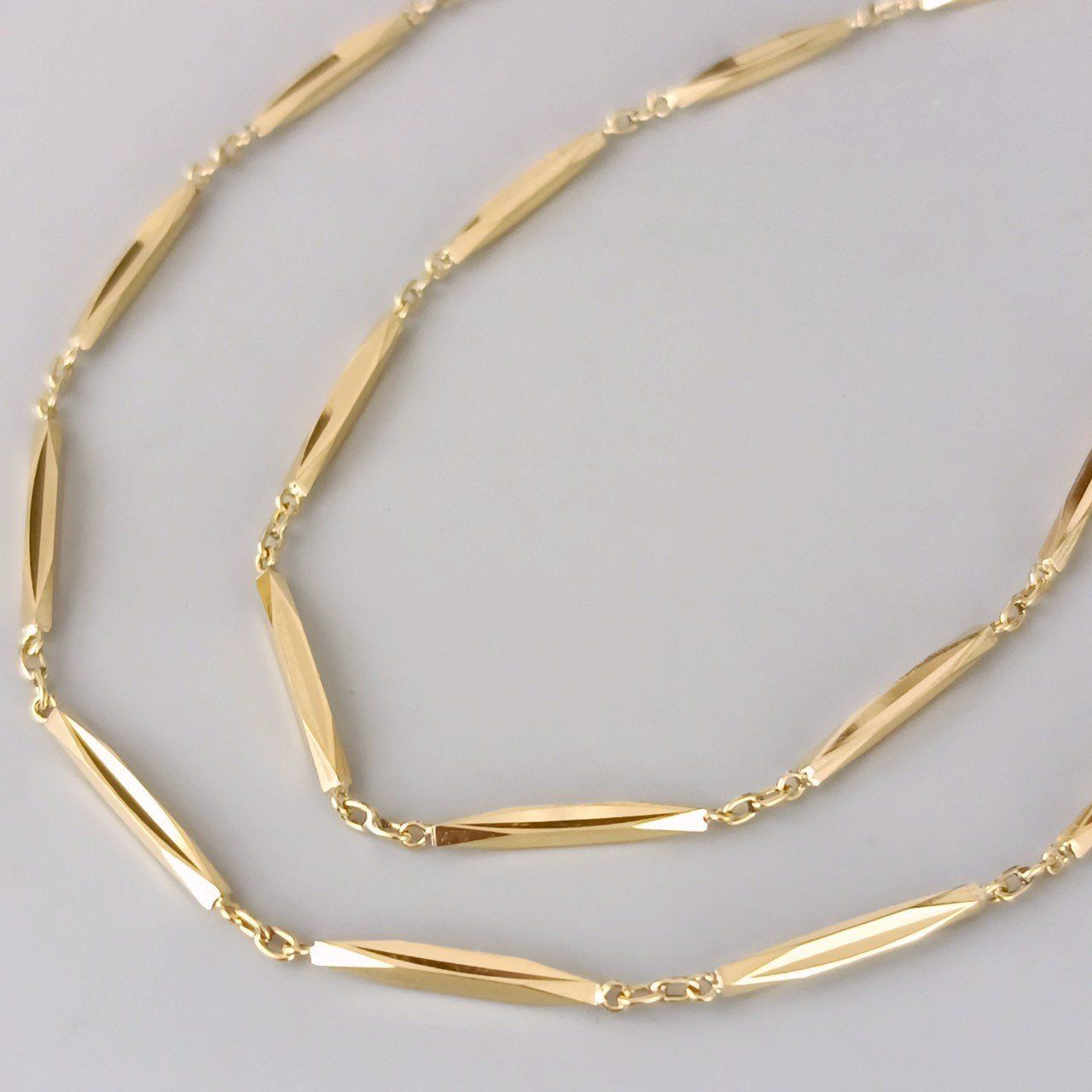 18金 K18 切子チェーン ネックレス 造幣局刻印 レディース 8.12g 41.5