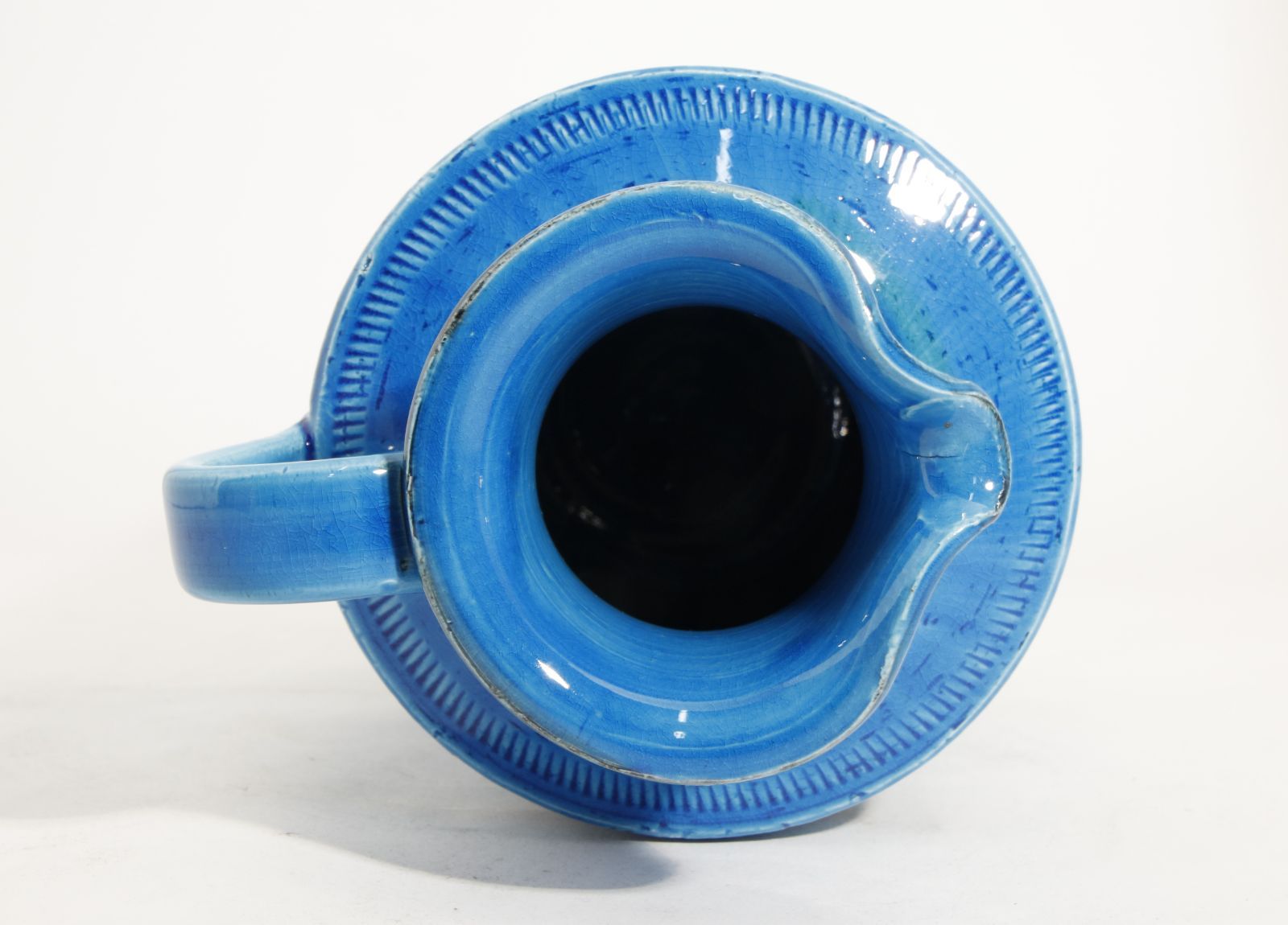 Bk2645 FLAVIA イタリア製 花瓶 陶器 ブルー 青 花 フラビア 美品 箱有