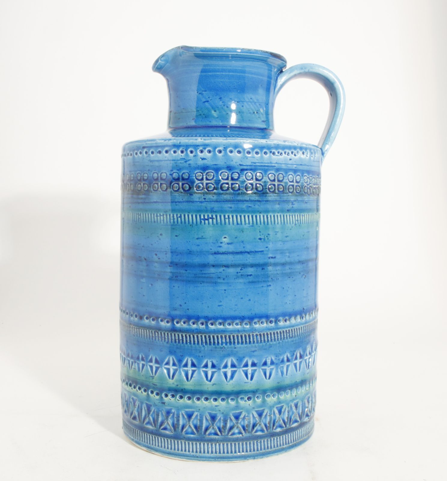 Bk2645 FLAVIA イタリア製 花瓶 陶器 ブルー 青 花 フラビア 美品 箱有