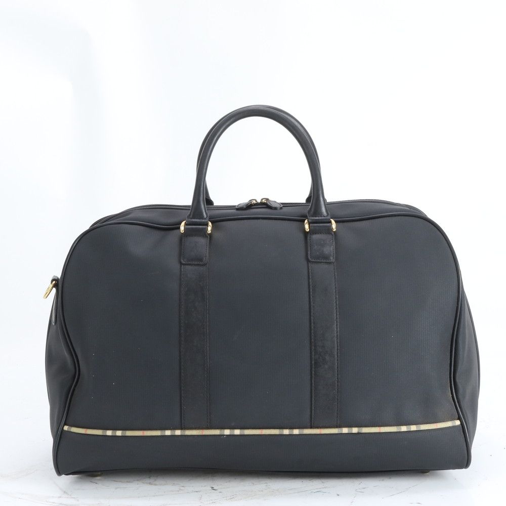 美品 バーバリー ノバ チェック レザー ナイロン ボストン バッグ 出張