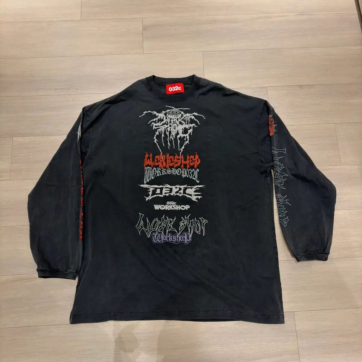 032c オーバーサイズ 長袖Tシャツ ブラック M - メルカリ