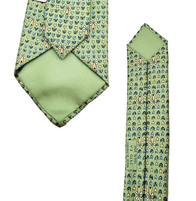 エルメス HERMES ネクタイ グリーン シルク 総柄 タグ付き - メルカリ